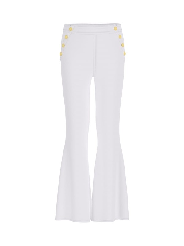Stretch sateen flare pants