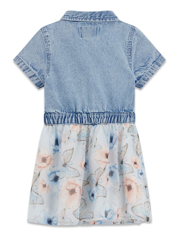 Mixed fabric ss dress