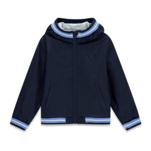 Poly hooded ls jacket w/zip