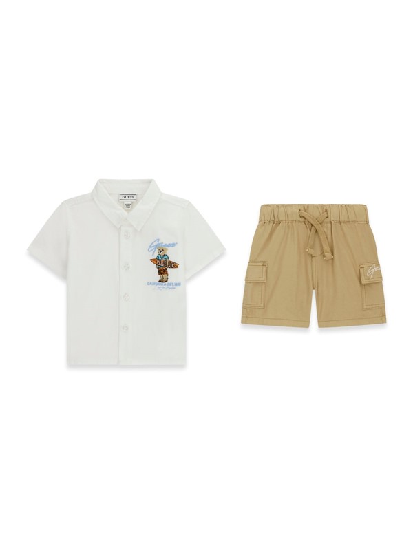 Set poplin ss shirt+shorts