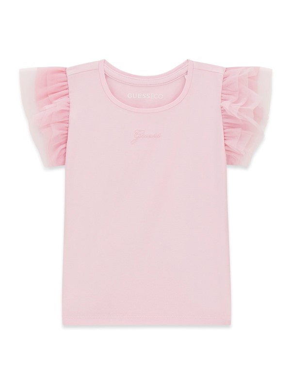 Ss t-shirt w/mesh frill