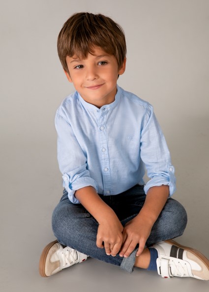 Camicia m/l c/coreana lino