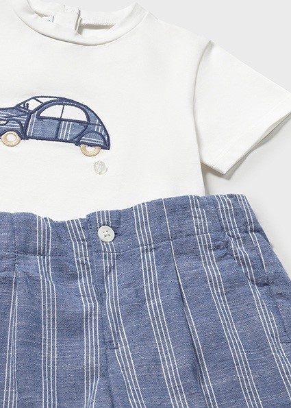 Compl. bermuda lino applicazi