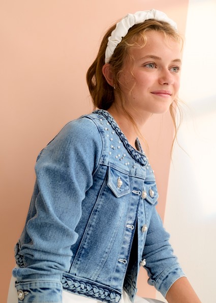 Giacca denim perle