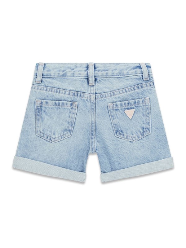 Rigid denim shorts w/embroider