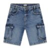 Rigid denim cargo shorts