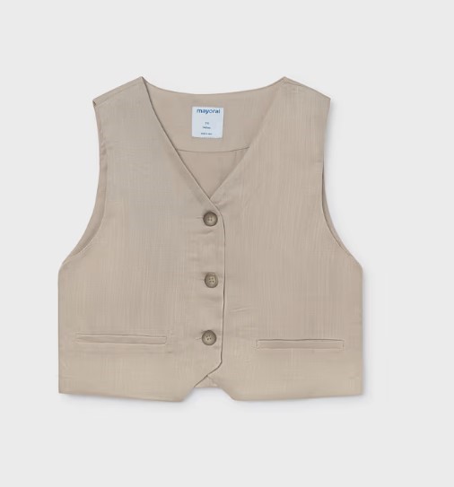 Gilet bottoni stile lino