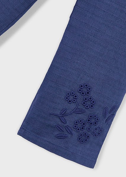 Pantalone lungo lino ricamo