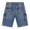 Rigid denim cargo shorts