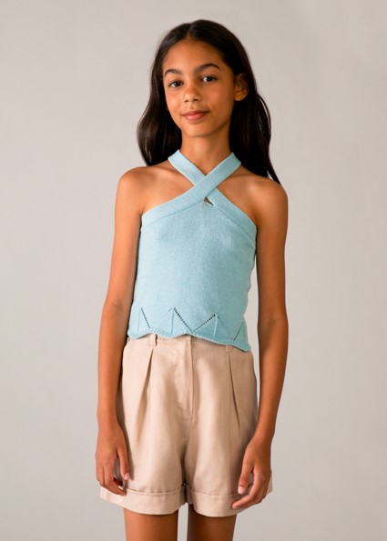 Pantalone corto stile lino