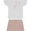 Set ss t-shirt+twill skirt