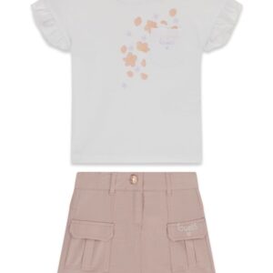 Set ss t-shirt+twill skirt