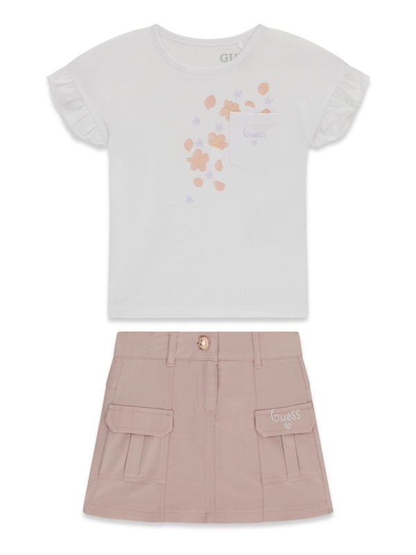 Set ss t-shirt+twill skirt