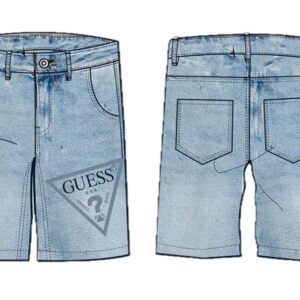 Cotton linen rigid denim short