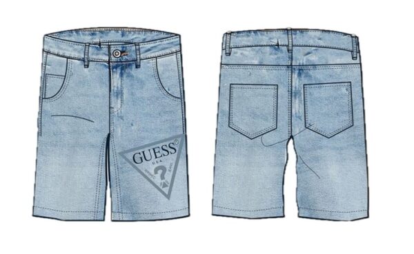 Cotton linen rigid denim short