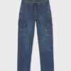 Pantalone denim jogger cargo