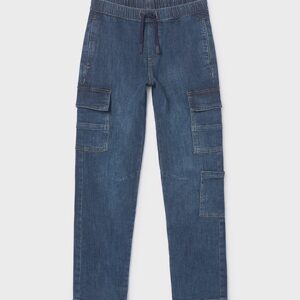 Pantalone denim jogger cargo