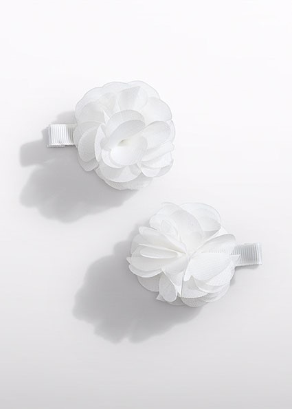 Set fermagli fiori chiffon