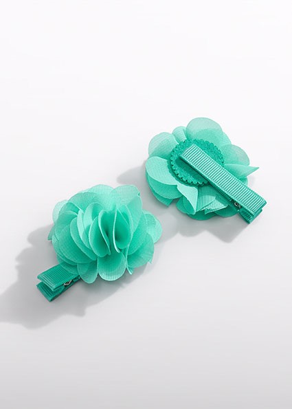 Set fermagli fiori chiffon