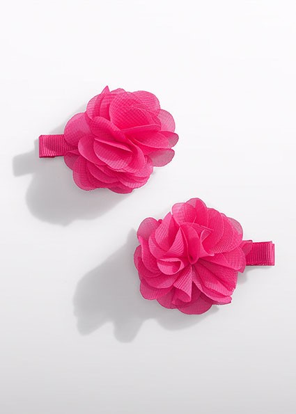 Set fermagli fiori chiffon