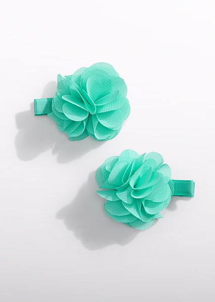 Set fermagli fiori chiffon