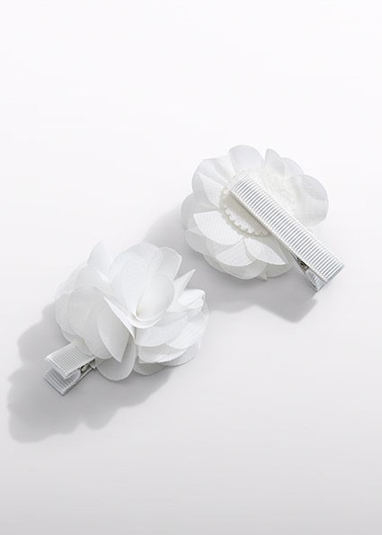 Set fermagli fiori chiffon