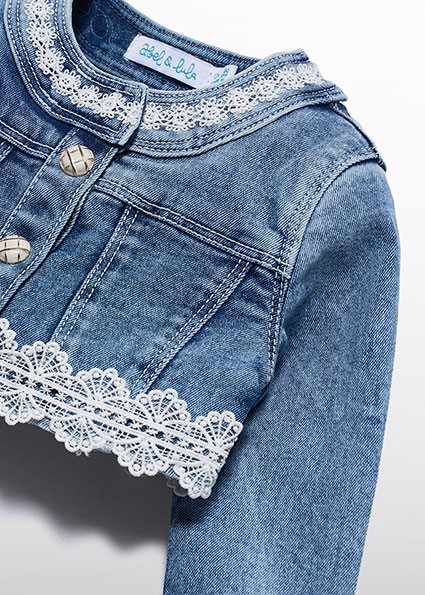 Giacca denim guipur