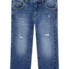 Slim comfort denim pants w/dam