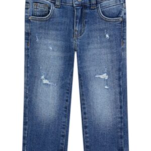 Slim comfort denim pants w/dam
