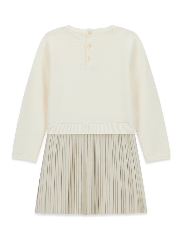 Mixed fabric ls dress
