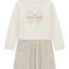 Mixed fabric ls dress