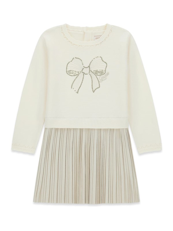 Mixed fabric ls dress
