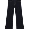 Stretch denim flare fit pants