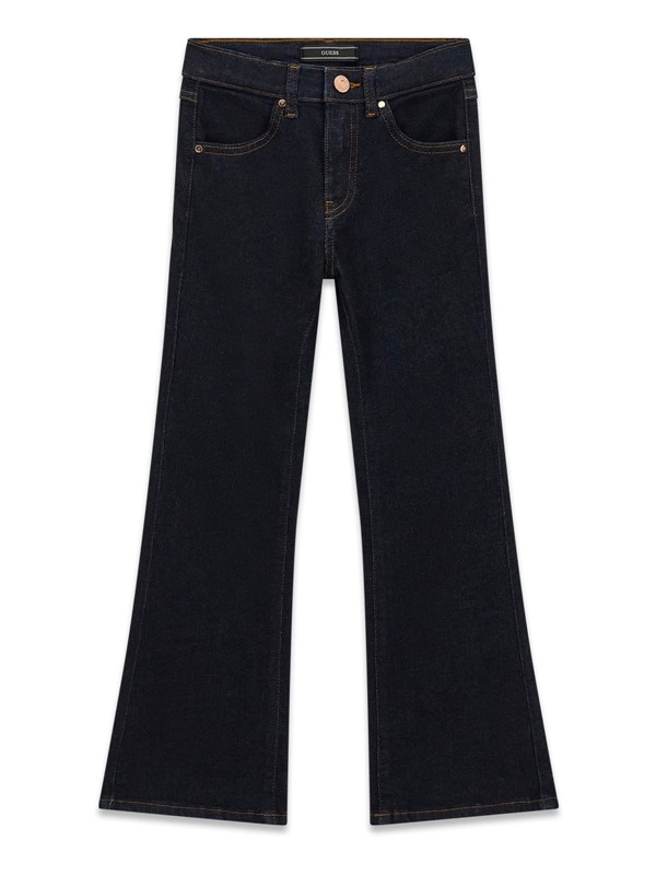 Stretch denim flare fit pants