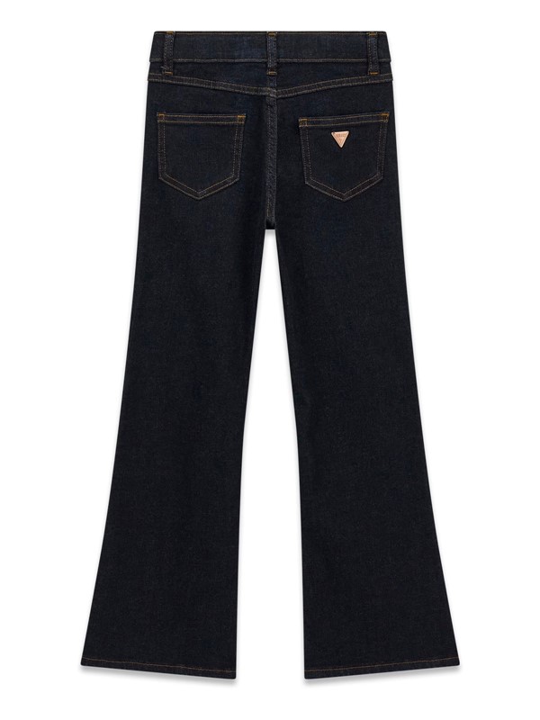 Stretch denim flare fit pants