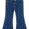 Stretch denim flare pants w/la