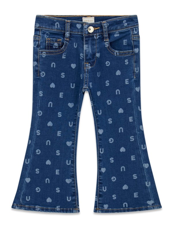 Stretch denim flare pants w/la