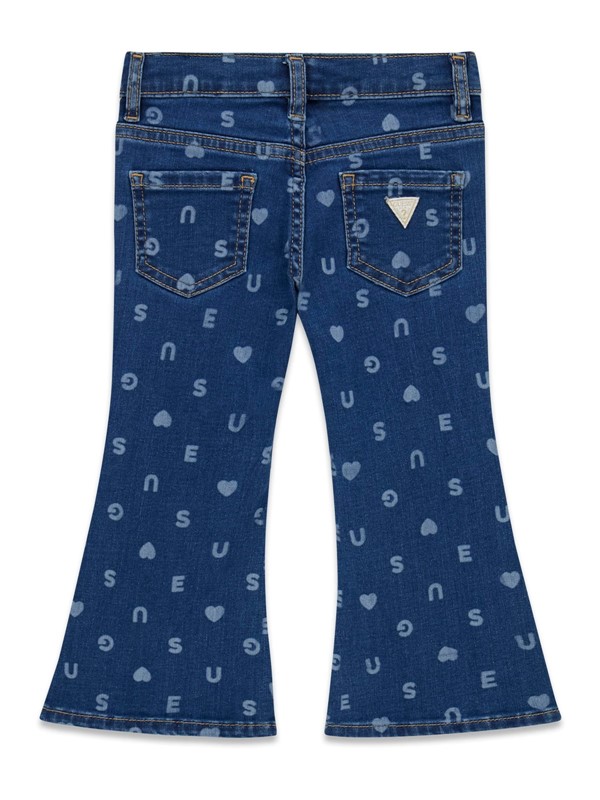Stretch denim flare pants w/la