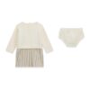 Mixed fabric ls dress+pantie