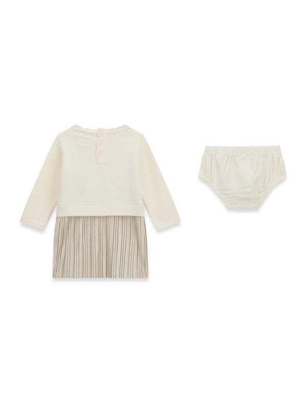 Mixed fabric ls dress+pantie
