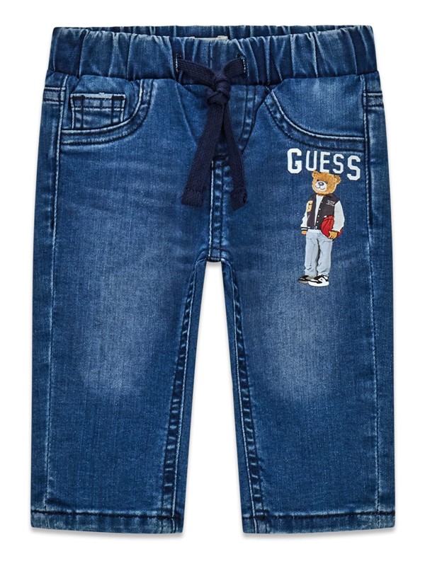 Regular stretch denim pants w/