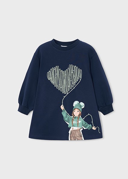 Vestito felpa serigrafia