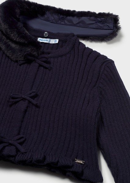 Cardigan tricot colletto pell