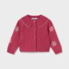 Cardigan tricot fiori ricami