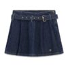 Comfort denim mini pleated ski