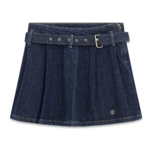 Comfort denim mini pleated ski
