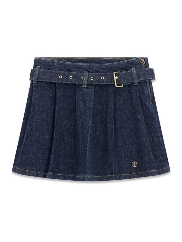 Comfort denim mini pleated ski