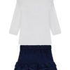 Set ls t-shirt+knit denim skir