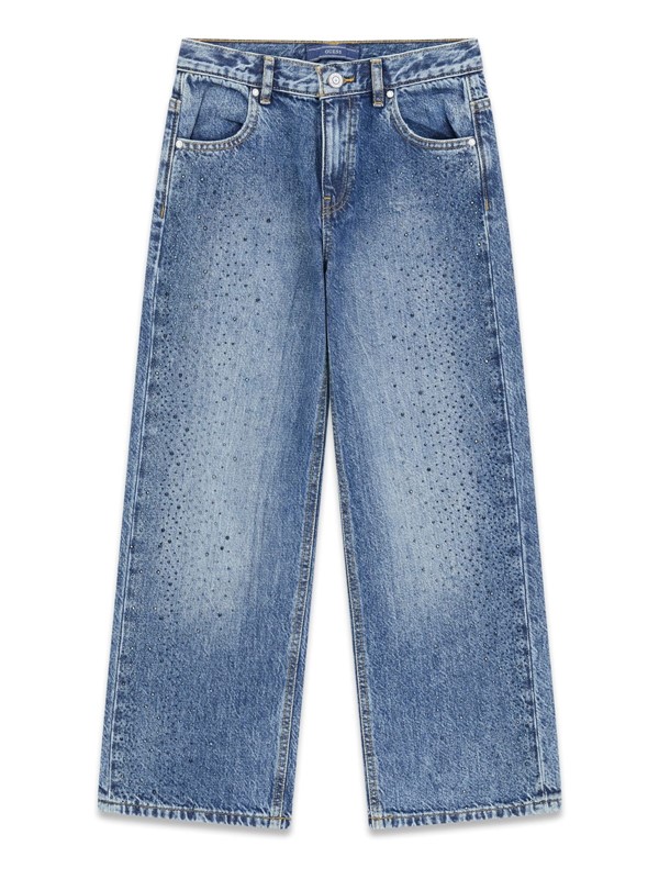 Oversize rigid denim w/rhinest