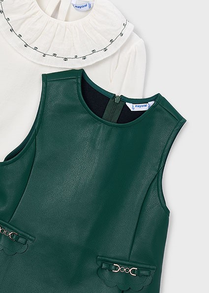 Vestito ecopelle combinato